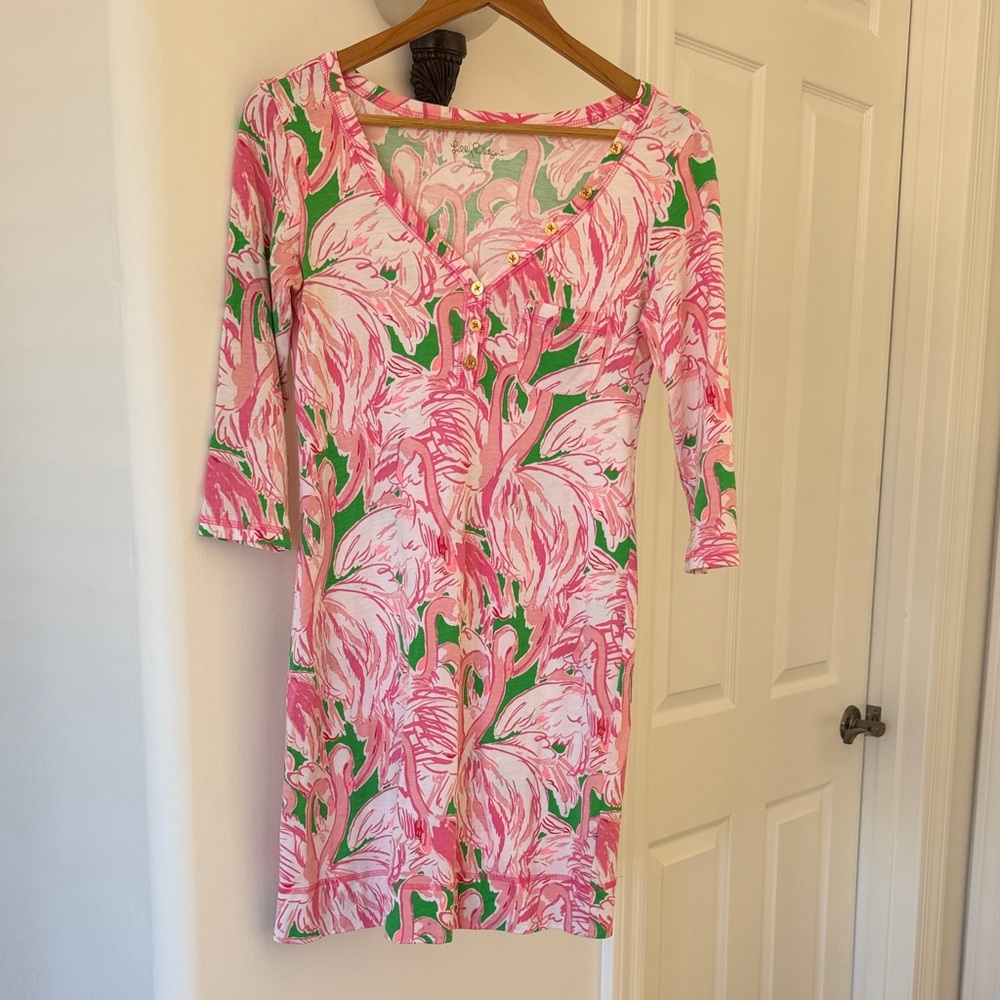 Lilly Pulitzer Pink and Green Cotton Dress